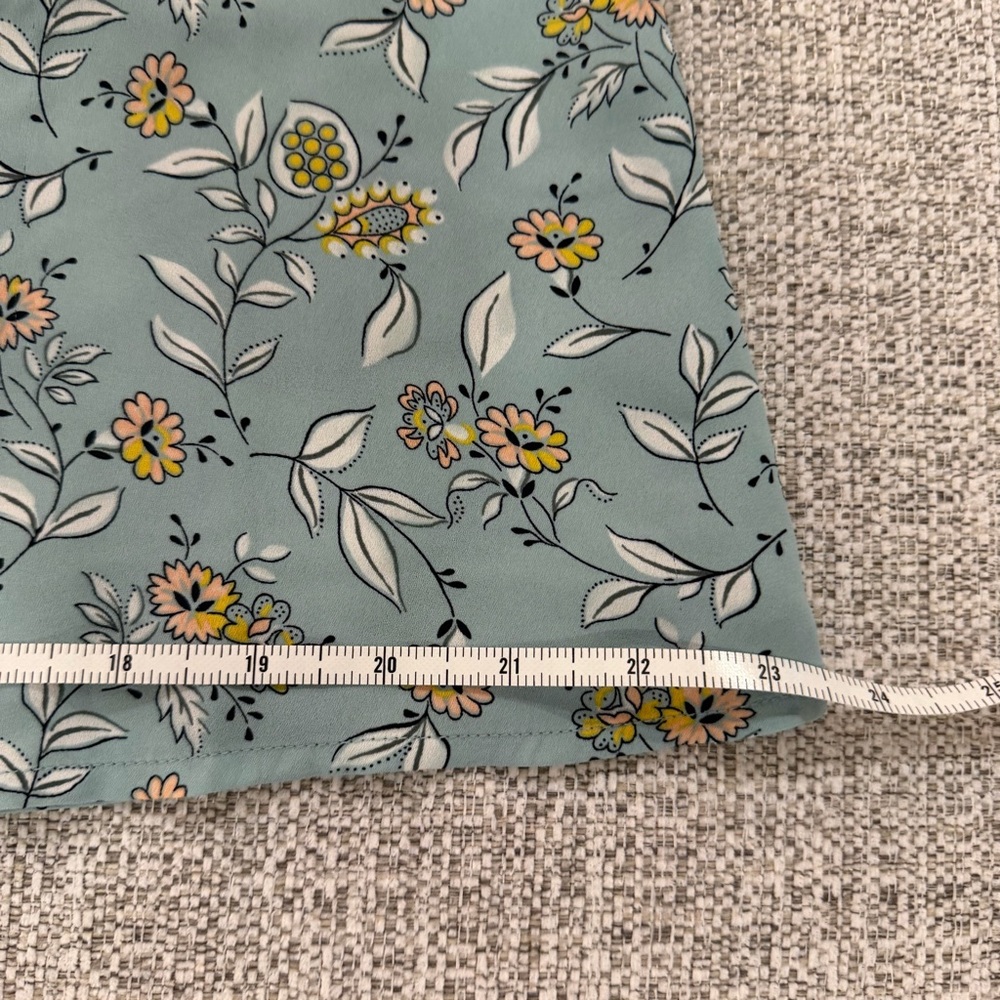 LOFT Floral Camisole in Blue and Yellow Floral with Button Detail - Picture 11 of 16